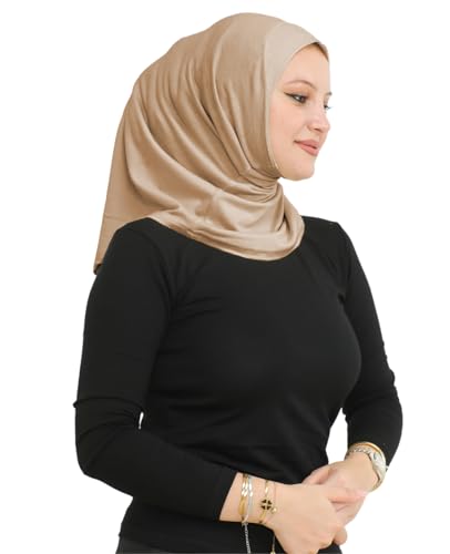 Prien Sport Instant Hijab For Women, Muslim Cotton Turban, Soft Head Scarf, Ready To Wear Hijabs Prayer Clothes, Islamic Wear - color: Deep Mink