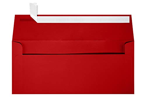 LUXPaper #9 Slimline Invitation Envelopes | Peel & Press | 3 7/8" x 8 7/8" | Ruby Red | 80lb. Text | 50 Qty - color: Ruby Red, size: 50 Qty.