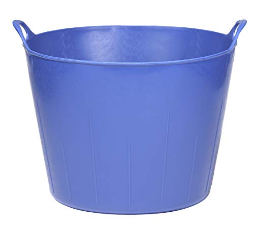 Little Giant® Poly/Rubber FlexTub Bucket | Ultra Durable & Versatile Farm Tub | Plastic Synthetic Gardening Tub (1, Blue) - color: Blue