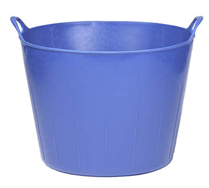 Little Giant® Poly/Rubber FlexTub Bucket | Ultra Durable & Versatile Farm Tub | Plastic Synthetic Gardening Tub (1, Blue) - color: Blue