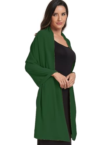 Chiffon Shawl and Wraps for Women Warm Scarves Wedding Evening Bridal Scarfs Pashmina Shawls - color: Dark Green