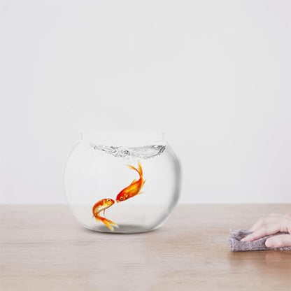 DECHOUS Round Fish Bowl with Stand, 2 Gallon Fish Tank Decor Tabletop Small Fish Bowl Hydroponic Vase Planter Aquarium Desktop Fish Tank for Betta Fish/Goldfish, Plastic Material