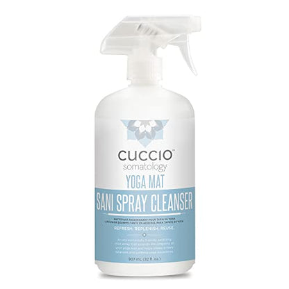 cuccio SOMATOLOGY Yoga Mat Sani Spray Cleaner - Essential Liquid Mat Cleanser Mist - Non Sticky, Quick Drying, Odor, Dirt And Sweat Control - Natural, Chemical Free Equipment Freshener - 32 Fl Oz - size: 32 Fl Oz (Pack of 1)