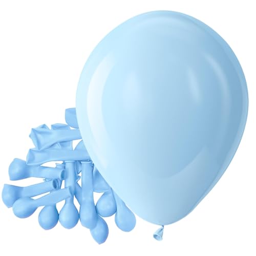 Bezente Pastel Blue Latex Party Balloons - 150 Pack 5 inch Round Helium Light Blue Bridal Blue Balloons for Boys Girls Birthday Bridal Shower Gender Reveal Wedding Anniversary Party Decorations - color: 09-blue-d69, size: 5inch (Small)
