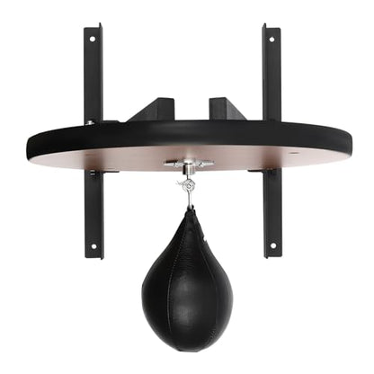 Heavy Duty Adjustable Speed Bag Platform, Wall Mount Speed Bag Kit with 360° Swivel & PU Punching Ball, Steel Wood Boxing Training Equipment for Home Gym Adult Fitness