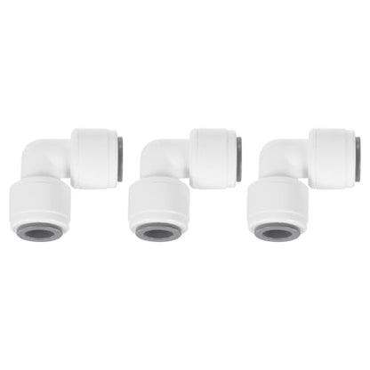 uxcell 3Pcs Plastic 5/16" OD x 5/16" OD Air Hose Fittings, 90 Degree Elbow Union Coupling for RO Water System, White (8-8mm)