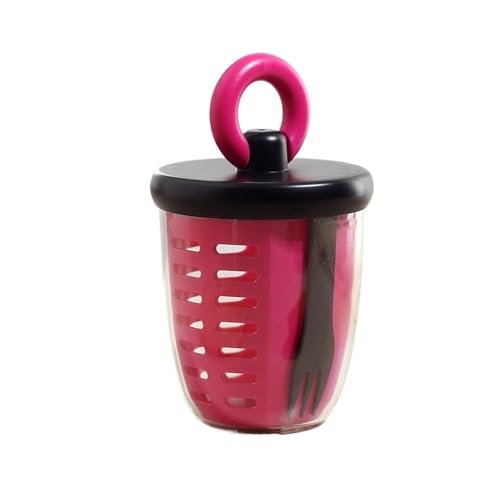 Portable Salad Cup with Fork and Spoon - Double Layer Fresh Keeping Box for Office and Picnic Use(Black) - color: Black