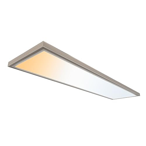 UltraLux 1x4 Surface Mount LED Panel TRIAC Dimmable 3CCT Brushed Nickel 1Pk - color: Brushed Nickel, size: 1X4 (1 Pack)