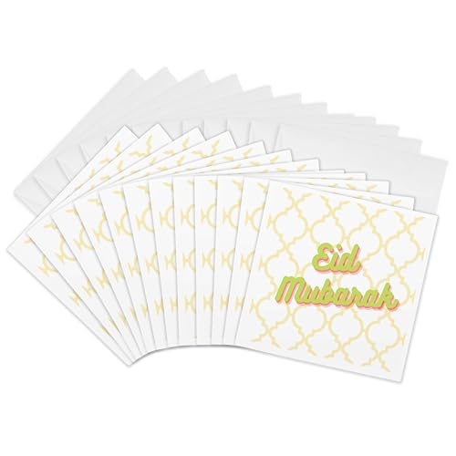 3dRose Greeting Cards - Image of quote Eid mubarak - 12 Pack Mahwish - Quote - size: 12 Greeting Cards with envelopes