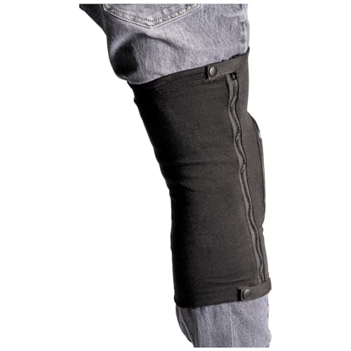Klein Tools 60850 Tough-Flex Knee Sleeves for Work, Construction, Low-Profile Sleeve with Zipper, Gel-Like Foam, Black, XL/XXL - size: XL/XXL