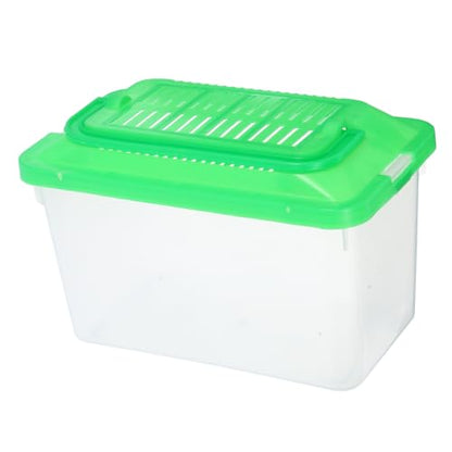 WOONEKY Portable Plastic Aquarium Transport Container for Turtles and Small Pets Lightweight Handheld Fish Tank with Excellent Visibility Ventilated Design for Easy Maintenance and Travel