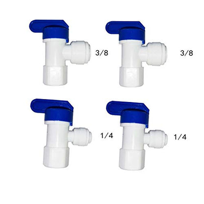 Malida Tank Ball Valve 1/4" FPT by 1/4",3/8" OD Tubing quick connector for RO Water Reverse Osmosis Filter system set of 4