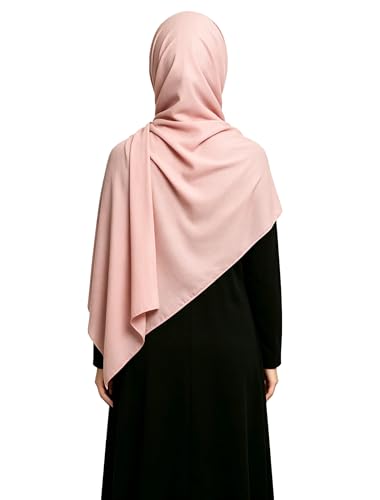 Lina & Lily Non-see-through Premium Jersey Maxi Hijab Head Scarf Wrap for Muslim Women - color: Light Pink