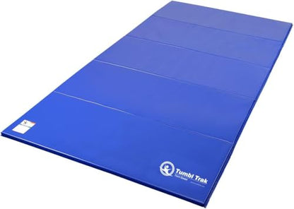 Tumbl Trak Gymnastics Folding Tumbling Panel Mat - color: Royal Blue, size: 5'x10'x1.38"