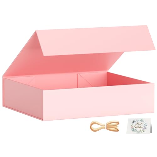 PSHVYM Gift Box 11.5x7.8x3 In, Pink Gift Boxes with Lids for Presents - color: Pink