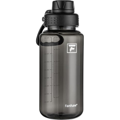 Fanhaw 32 oz Clear BPA-Free Tritan Water Bottle with Fast-Flow Spout Lid, BPA-Free & Leak-Proof Wide-Mouth Reusable Bottle for Gym, School & Office, Back to School Essentials (Black) - color: Black