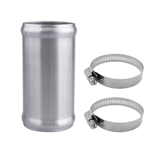 AC PERFORMANCE 2.25" (57mm) OD Aluminum Alloy Hose Joiner Silicone Pipe Connector Bead, 4" Length with 304 SS Clamps - size: 2.25" (57mm)