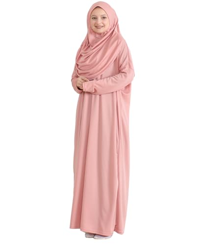 Prien Muslim Dress For Women With Hijab, Abaya, Instant Prayer Clothes Set, Islamic Wear, Dubai Kaftan Jilbab Burqa - color: Rose, size: X-Small-XX-Large
