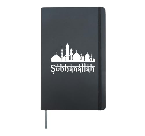 SubhanAllah Mosque Islamic Spiritual Design For Muslims Hardcover Journal, Black