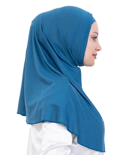 Prien Instant Hijab For Women, Muslim Long Scarf, Undercap Turban Set, Turkish Islamic Clothing, Prayer Clothes For Abaya - color: Turquoise