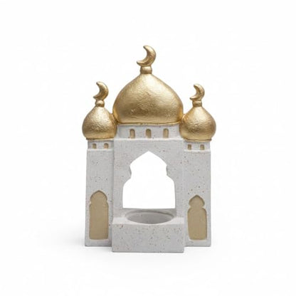 Ramadan Islamic Decor Eid Home Decorations for Home 2026 Gold and White Mosque Tower Islamic Eid Mubarak Decor - style: Eclectic