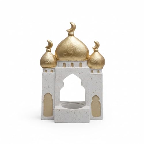 Ramadan Islamic Decor Eid Home Decorations for Home 2026 Gold and White Mosque Tower Islamic Eid Mubarak Decor - style: Eclectic
