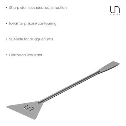 Ultum Nature Systems UNS Aquascaping Tools - Stainless Steel, Rust Resistant, Freshwater Planted Tank, Saltwater Reef Aquarium Maintenance Accessory - Substrate Shaping - Sand Flattener, Grey - color: Grey