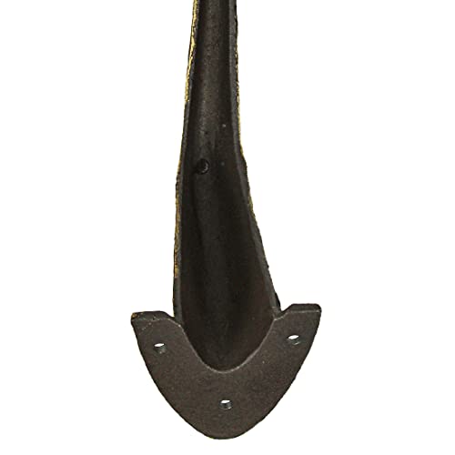 Bronze Finish Cast Iron Whale Tail Decorative Garden Hose Holder Wall Mounted Hook - Easy Install - Home Storage - Outdoor Nautical Decor - 10.5 Inches High | Nautical Wall Hook Form, 9.5 Inch Wide, 8.5 Inch Deep, Three-Point Mount with Bolts and Anchors