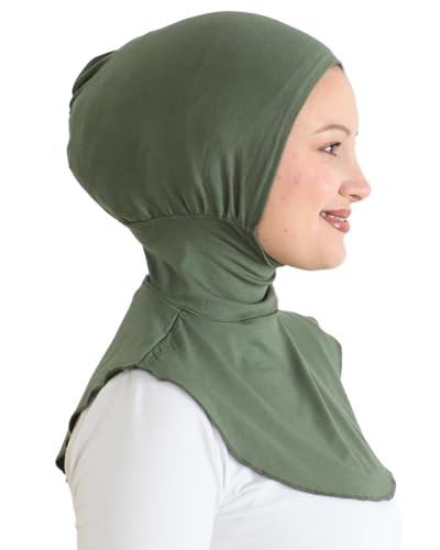 Prien Sport Hijab For Women, Muslim Head Scarf, Flexible Turban Girls, Chic Islamic Wear For Gym, Neck Collar Bonnet Viscose - color: Khaki