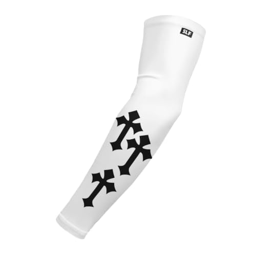 Faith Cross White and Black Arm Sleeve - color: Gothic Cross White, size: X-Large