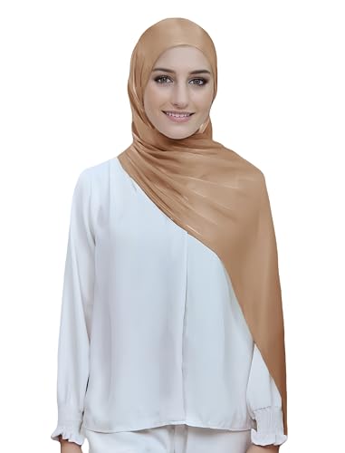 Lina & Lily Sheen Shimmer Women's Crepe Scarf Shawl Wrap Head Hijab Lightweight - color: Bronze