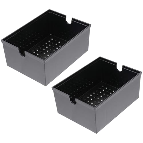 VANZACK Aquarium Filter Box Drip Trickle Filter Case with Overflow Baffle for Fish Tank 6.29 X 4.72 X 2.75 Inch 2-Pack External Accessories for Enhanced Oxygen and Beneficial Growth