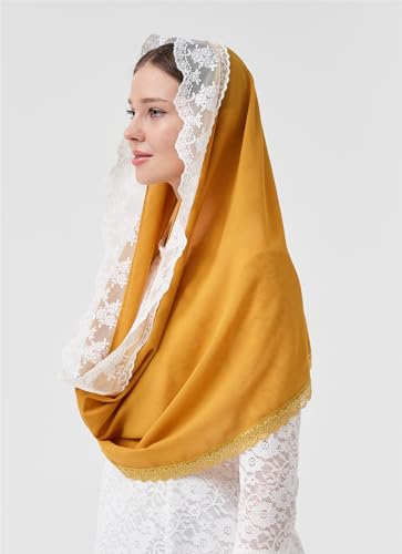 Leimandy Infinity Chapel Veil Hijab Scarf Head Wrap for Muslim V96 - color: Golden