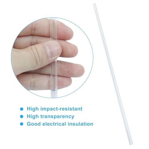 Piutouyar 6 Pcs Round Clear Rigid Tubing, 0.16" ID x 0.24" OD x 12" Length | 4 mm ID, 6 mm OD, 305 mm Length, Rigid Tubing Plastic Polycarbonate Tube Pipe - size: 4mmx6mm