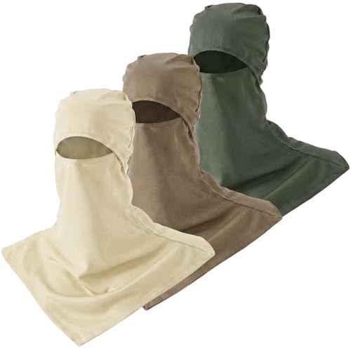 SATINIOR 3 Piece Balaclava Face Cover Sun Protection Neck Cover Summer Balaclava for Men Women Outdoor Sports UV Protector - color: Jungle Green Color