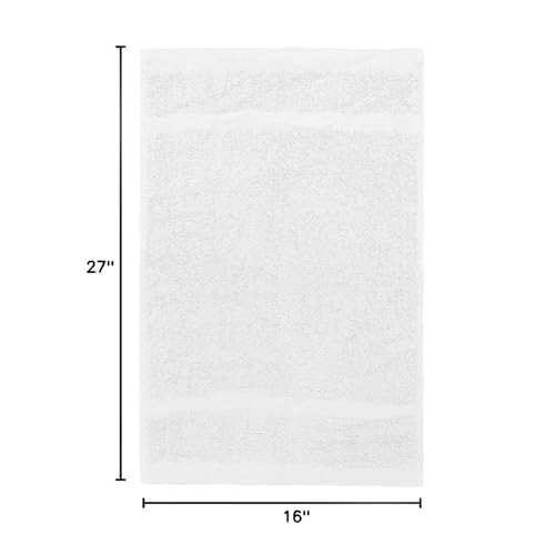 Avalon Towels Salon Towel - White Hand Towels Bulk Pack of 24 - 100% Cotton Absorbent Spa, Facial & Gym Towel for Working Out - 16x27 Inches (Not Bleach Proof) - color: White