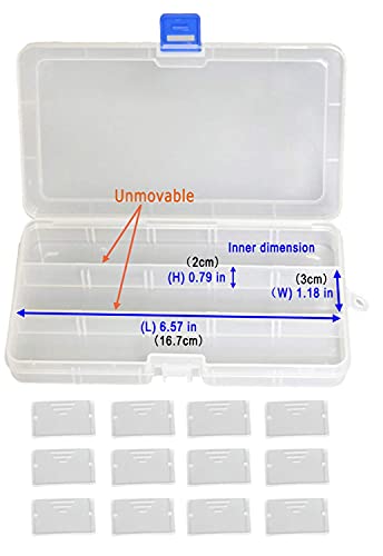 Qualsen Bead Organizer Box with Adjustable Dividers, 15 Girds, 12 Pack | Plastic Organizer Box with Dividers, Ideal as a Tackle Boxs for Beads, Jewelry, Crafts, Screws, Small Parts and More - size: 15 Gird-12pcs