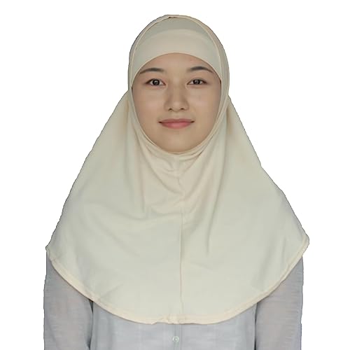 Women's Muslim Hijab Al-Amira Hijabs 2 Pieces with Tube Underscarf Cap Instant Soft Scarf - color: Beige