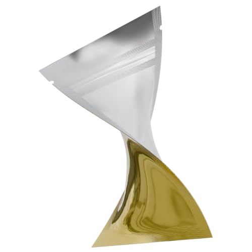Mylar Style Barrier Bags – Zipper w/Heat Seal – 100 Bags (Gloss Gold/Clear, 1 Gram - 3?x4.5?) - color: Gloss Gold / Clear, size: 3x4.5 Inch (Pack of 100)