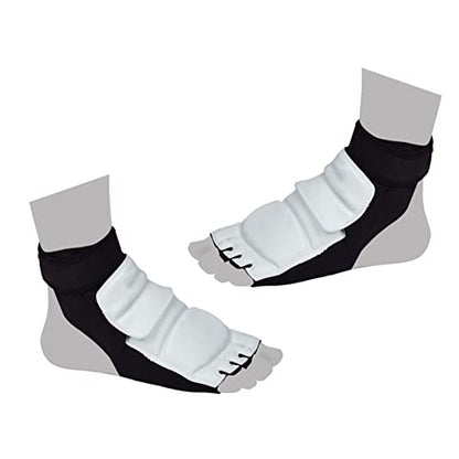 Haofy Taekwondo Foot Protector PU Leather with Foam Padding for Martial Arts Foot Guard - Impact Absorbing Breathable Design with Hook and Loop Fastening for Dojo Training Competition - size: S 30-33