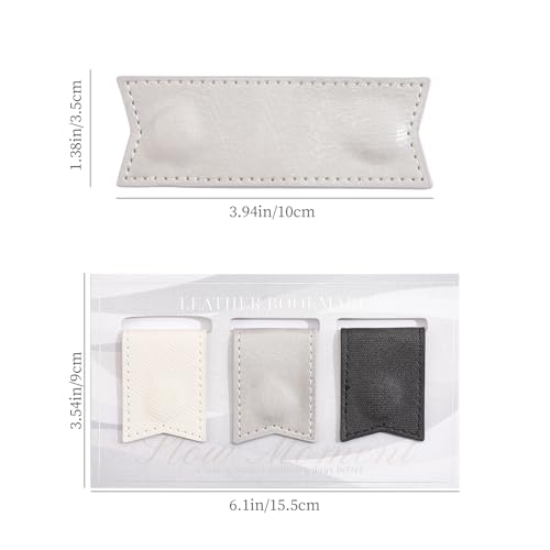 3PCS Magnetic Leather Bookmarks，Book Marks for Books, Strong Magnet Reading Accessories for Men & Women，Long-Lasting and Durable Gift Suitable for Book Lovers & Students (Black, Silver, White) - style: Silver Ink