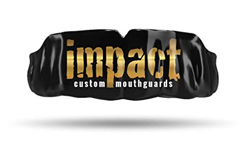 Impact Custom Professional All Sports Mouthguard -(Branded Series) - color: Gold Logo Blk