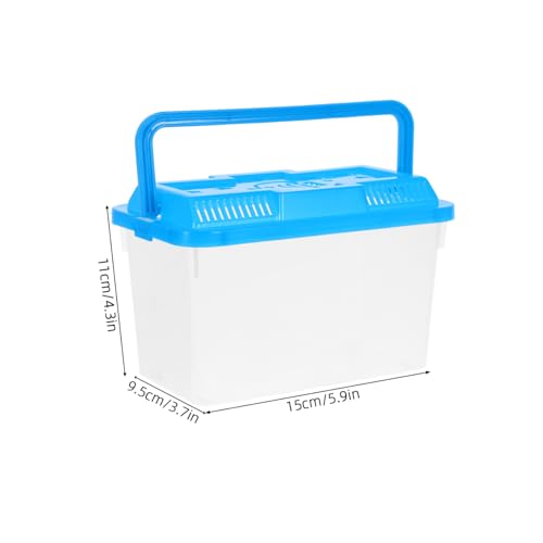 4pcs Mini Handheld Aquarium Box Portable Transparent Plastic Carrier with Handle for Small Fish Turtles Reptiles Hamsters for Breeding and Safe Transport