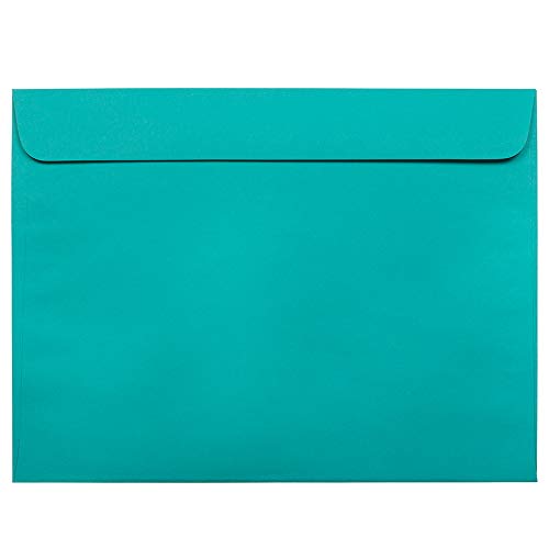 JAM PAPER 9 x 12 Booklet Colored Envelopes - Sea Blue Recycled - 25/Pack - color: Brite Hue Sea Blue Recycled, size: 25 per Pack