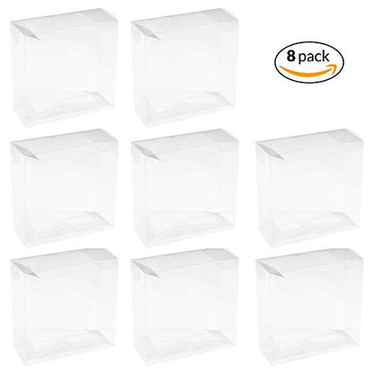 Hammont Clear PET Plastic Storage Boxes - Transparent Gift Boxes, Empty Containers Packing Box for Party Favors Ideal for Cookies, Ornament, Gifts, Wedding, Birthday and Parties - 6"x6"x2.5" (8 Pack) - size: 6"x6"x2.5"