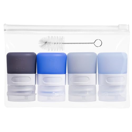 MICEBAY 1 oz Condiment Squeeze Bottles, Leakproof Salad Dressing Container - color: Blue, size: 1 OZ