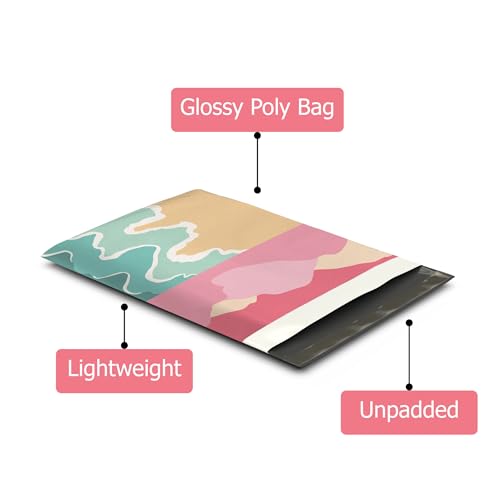 10x13 (100) Beach Sunset Designer Poly Mailers Waterproof Self Sealing Tear Resistant Polymailers Shipping Envelopes Premium Printed Bags For Small Businesses - color: Beach Sunset, size: 10x13