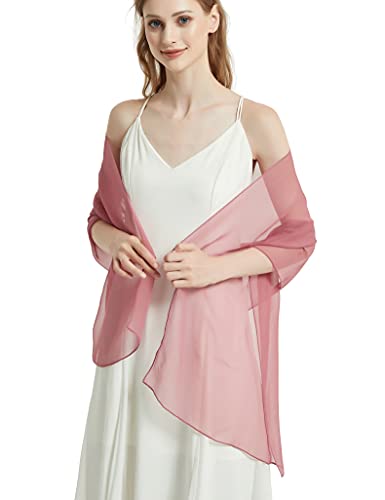 PANTONIGHT Long Chiffon Sheer Scarf For womens - color: 071 Mauve