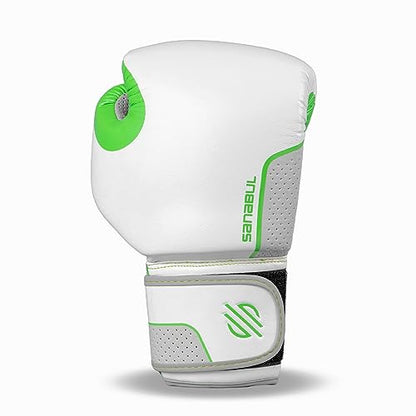 Sanabul Hyperstrike Boxing Gloves for Women, Kickboxing MMA Muay Thai Gloves, Training Sparring Punching Heavy Bag. - color: Green/White, size: 12 oz
