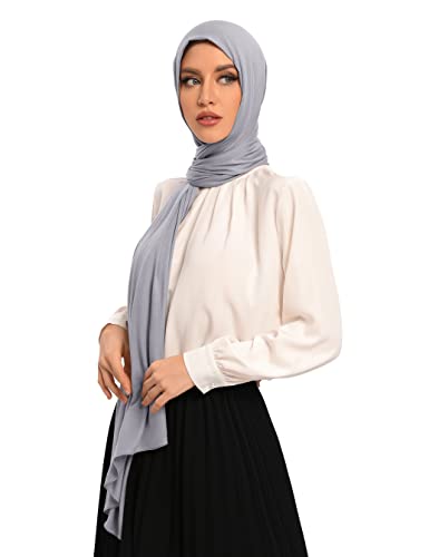 Txmout Premium Jersey Hijabs for Women - Cotton Muslim Scarfs - color: Light Gray
